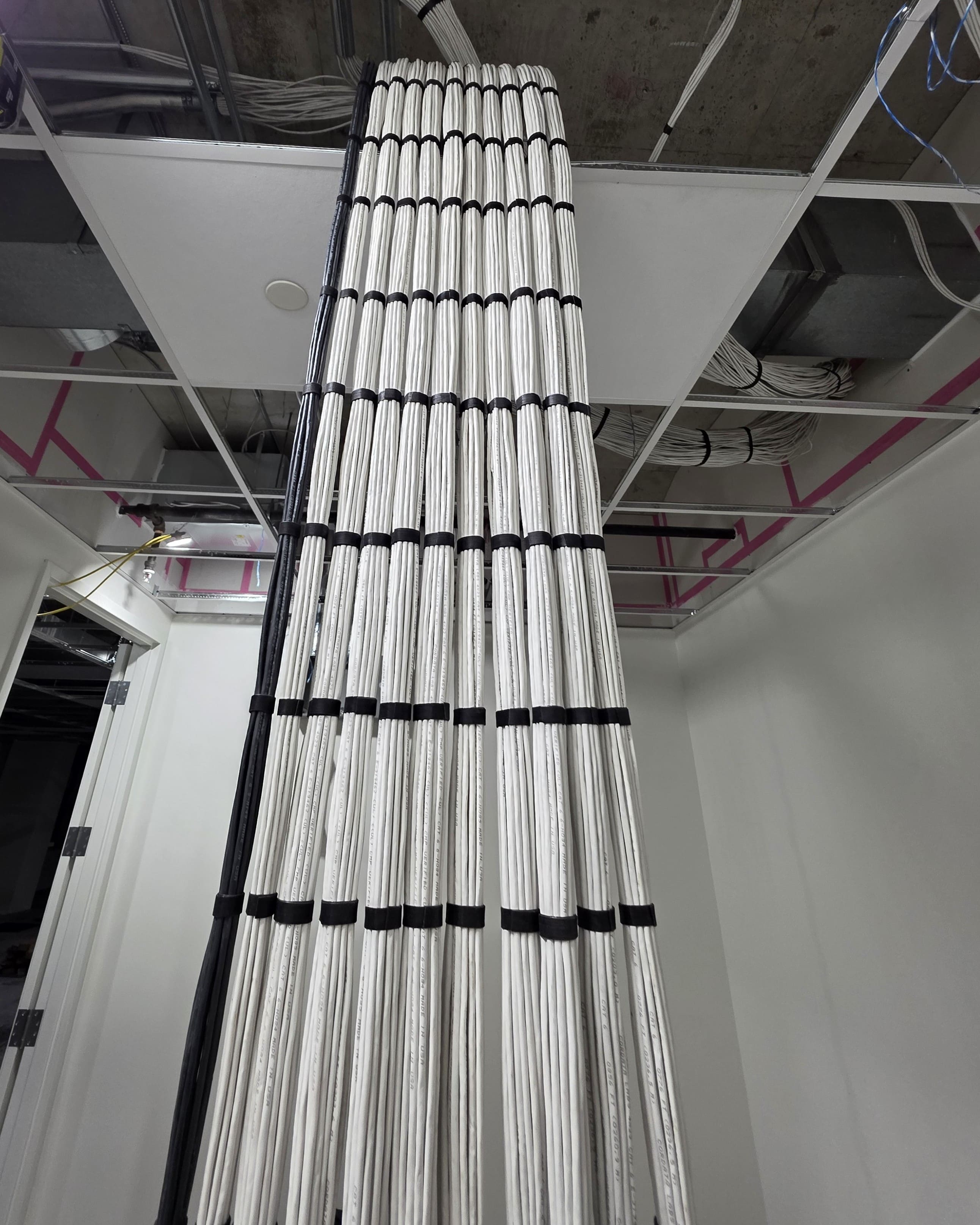 Cables organized and velcroed